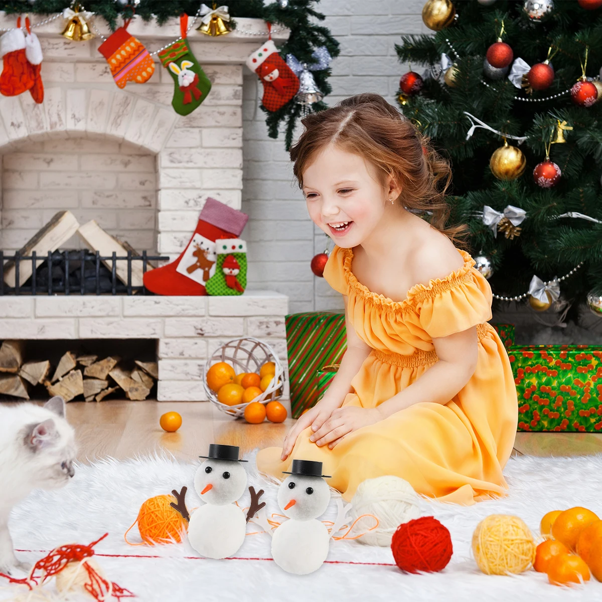 

Snowman DIY Material Bag Ornaments Crafts Christmas Kit Decoration Kids Decorations