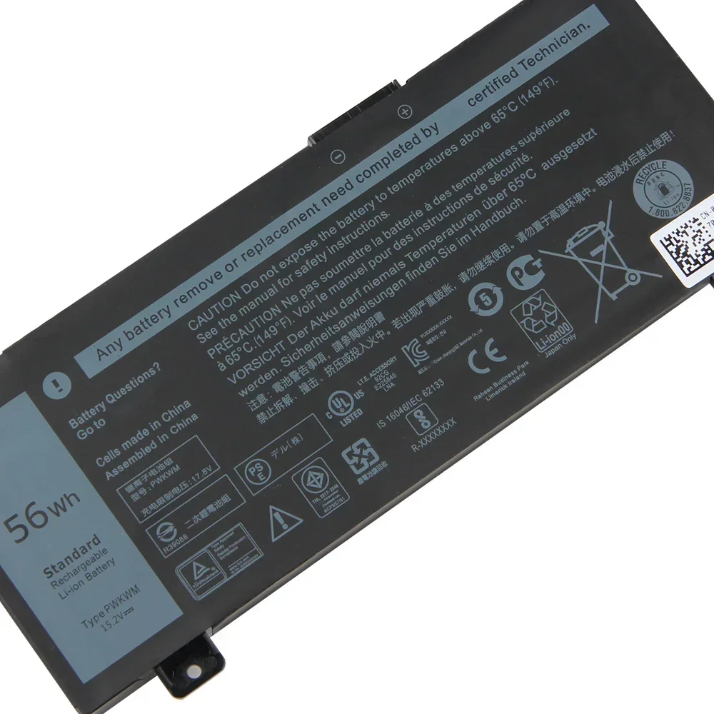 Replacement Battery PWKWM For DELL Inspiron14-7466 7467 7000 P78G 7467-D1545B/R D1745B/R 56wh High Quality Batteries With Tool
