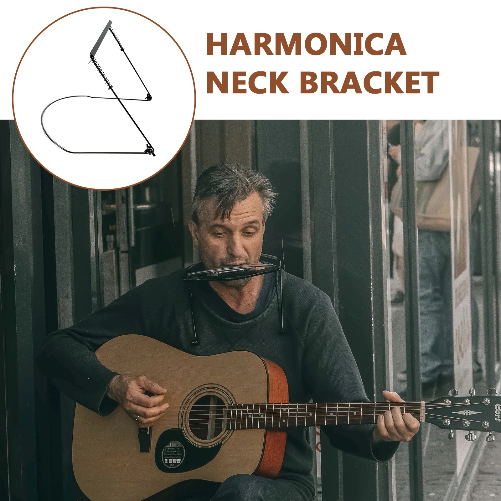 

Harmonica Stand 10-hole 16-hole 24-hole Holder Neck Metal Adjustable Black Lightweight Portable Music Accessory