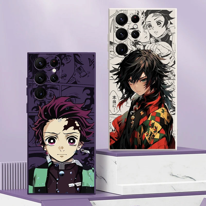 Funda de teléfono Demon Slayer Kamado Tomioka para Samsung Galaxy S24, S23, S22, S21, S20 Ultra, S10 Plus, S23, S21, S20 FE