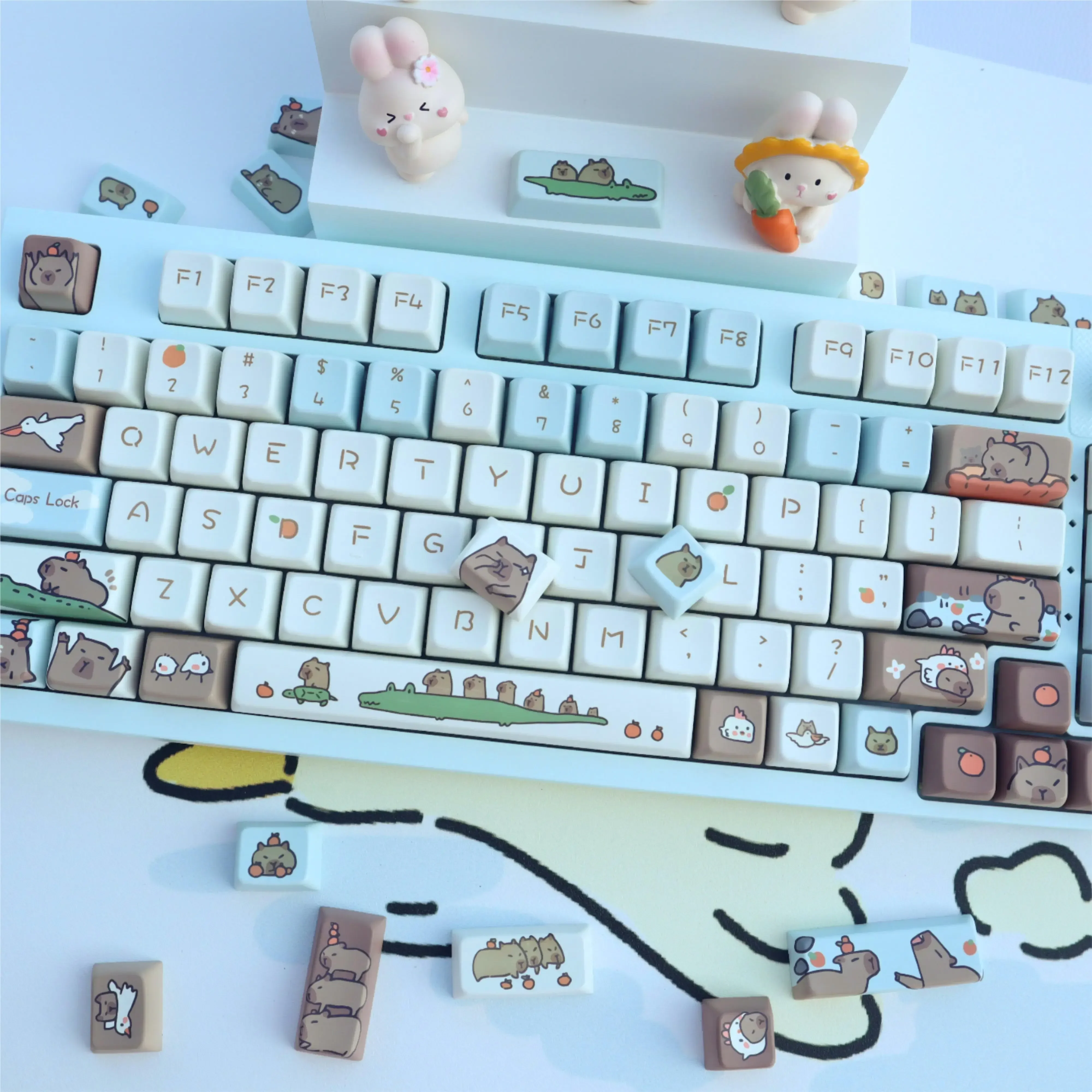 MiFuny Capybara Keycap Cute Anime Keycaps Cartoon Original Custom Resin Point Key Cap MDA  Profile for Mechanical Keyboard Gift