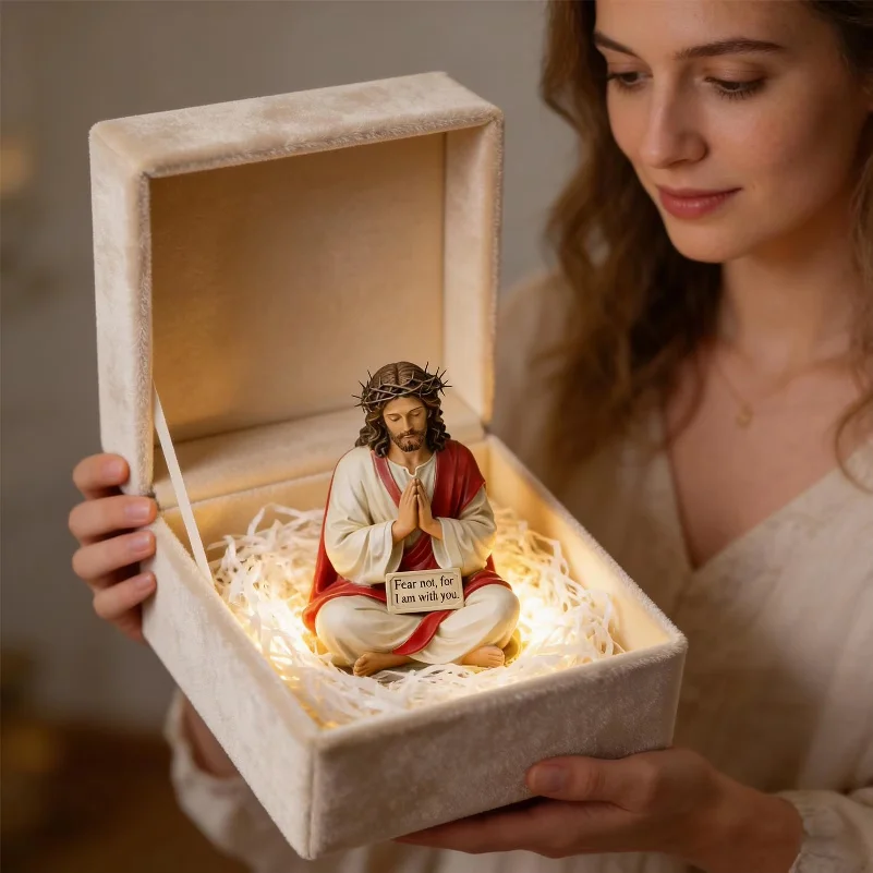 5pc Jesus Sculpture Inspirational Religious Sculpture Jesus Resin Desk Companion Figurine for Bedside Desktop Apartment Bathroom