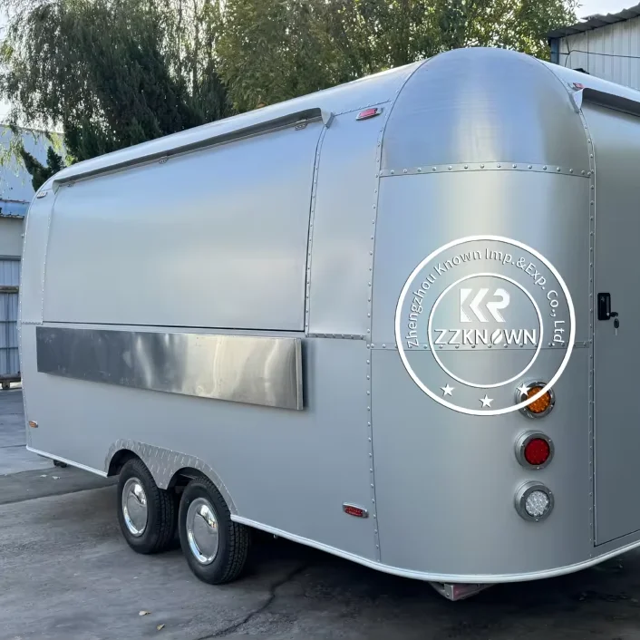 2025 에어스트림 케이터링 모바일 스트리트 푸드 트럭, 스낵 핫도그 트레일러, 스트리트 푸드 자판기 카트