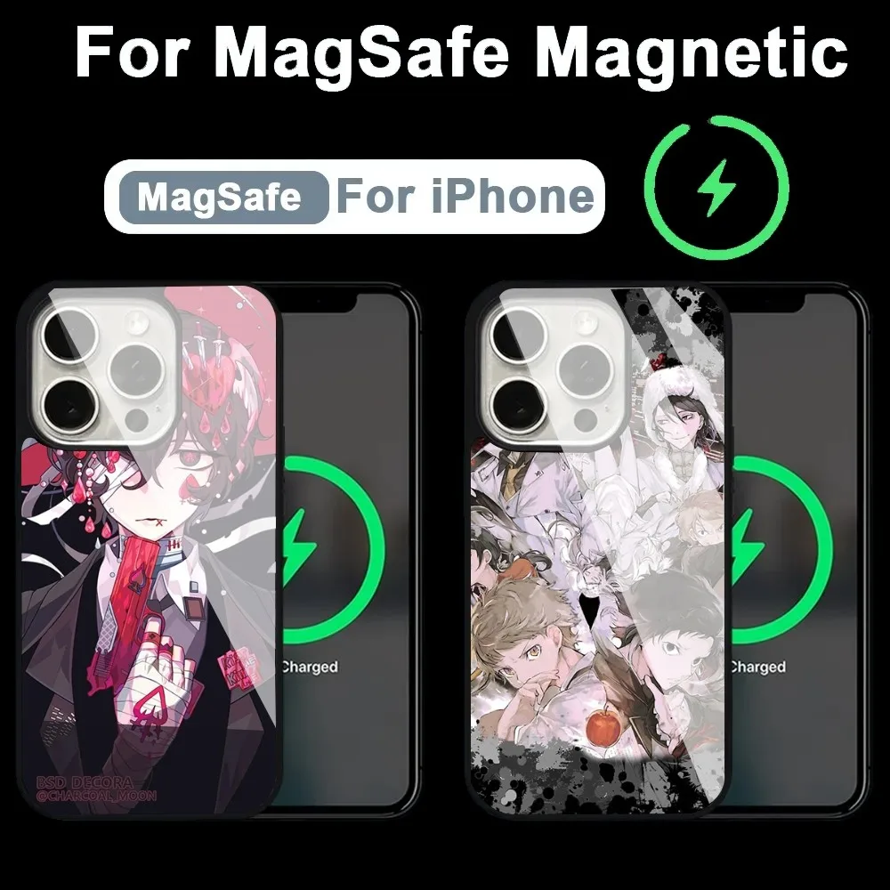 

Japan Anime Bungou Stray Dogs Dazai Osamu Phone Case Alex Mirror For Magsafe Wireless Charging Caver For IPhone 13 14 15 Pro Max