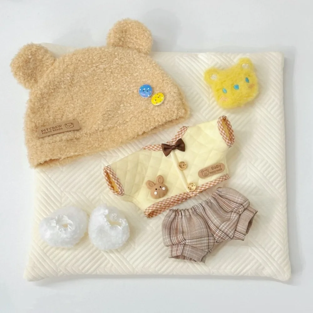 1 satz Bär Set 20 cm Baumwolle Puppe Kleidung Kaninchen Outfit Baumwolle Puppe Kleidung Mini Mode Plüsch Puppe Kleidung kinder Geschenk