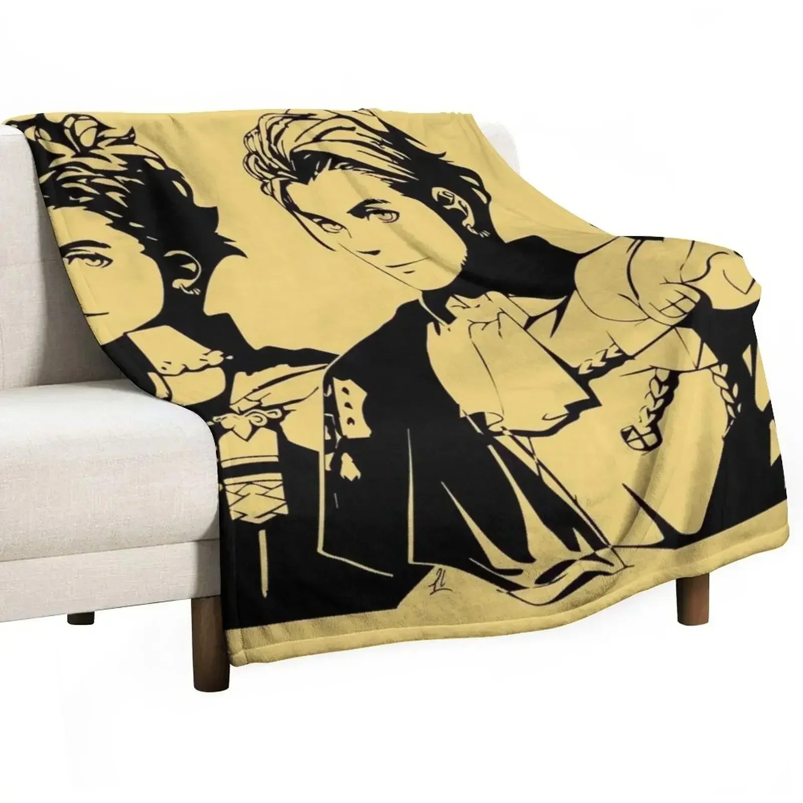 Claude Fire Emblem Three Houses - Pre & Post Time Skip Throw Blanket Single decorative Plush bed plaid Thermal Loose Blankets