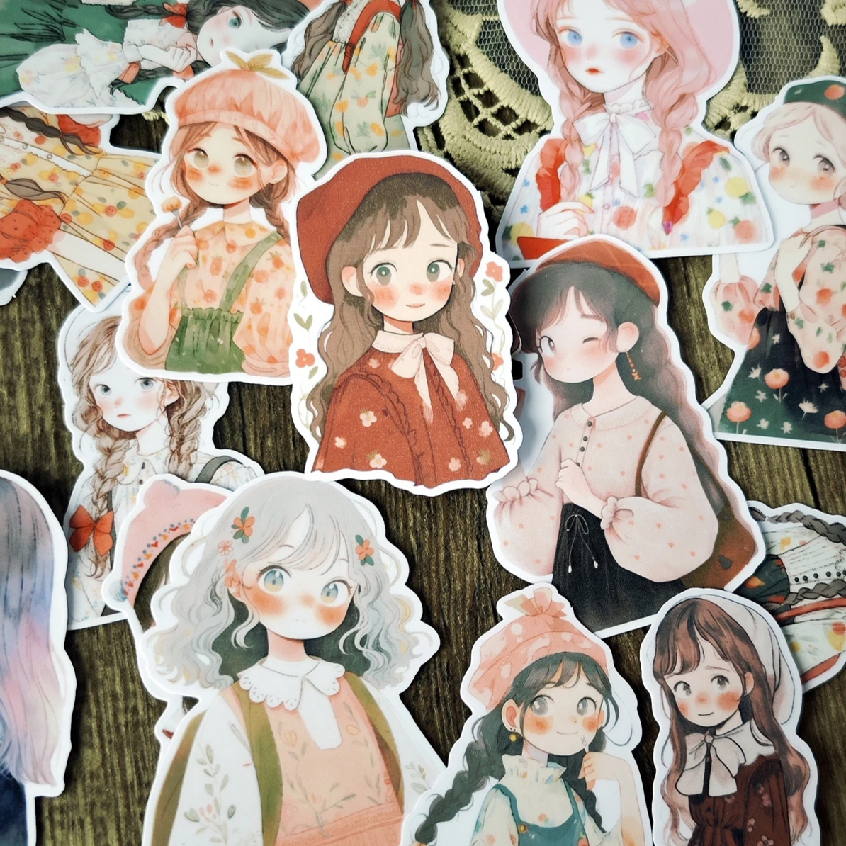 มือวาดน่ารักสีน้ําสาว 2 สติกเกอร์ Scrapbooking Craft ไดอารี่อัลบั้มโทรศัพท์คอมพิวเตอร์ซีลตกแต่ง scrapbooking