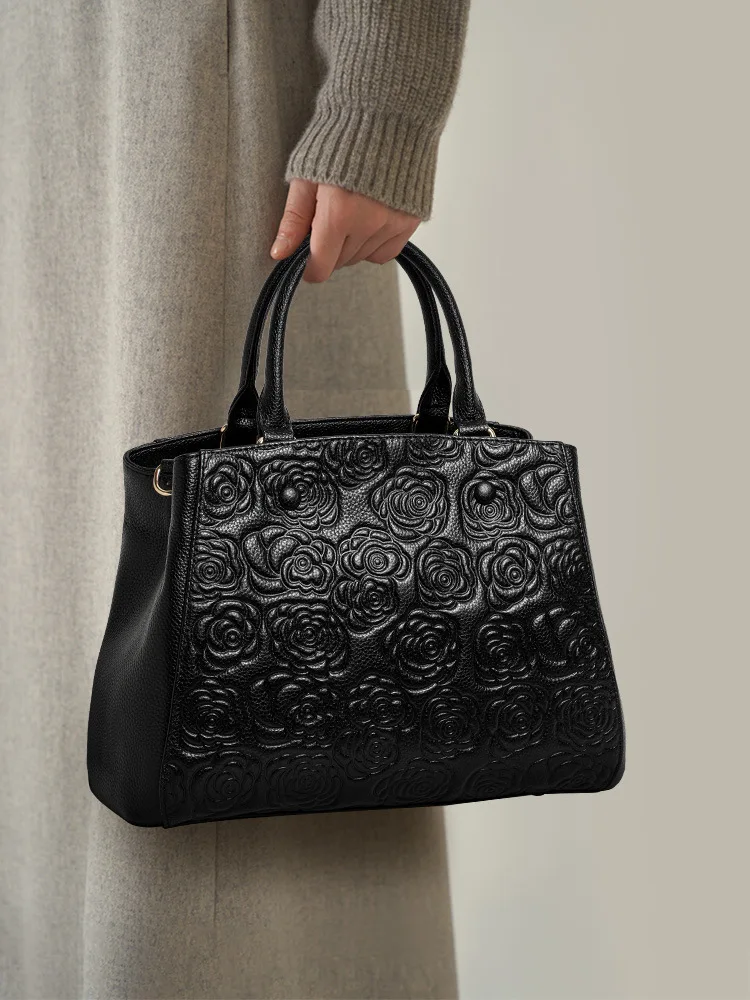 First Layer Cowhide Women Bag New 2026 Popular Genuine Leather Women's Bag Handbag Women's Large Capacity Shoulder Messenger Bag