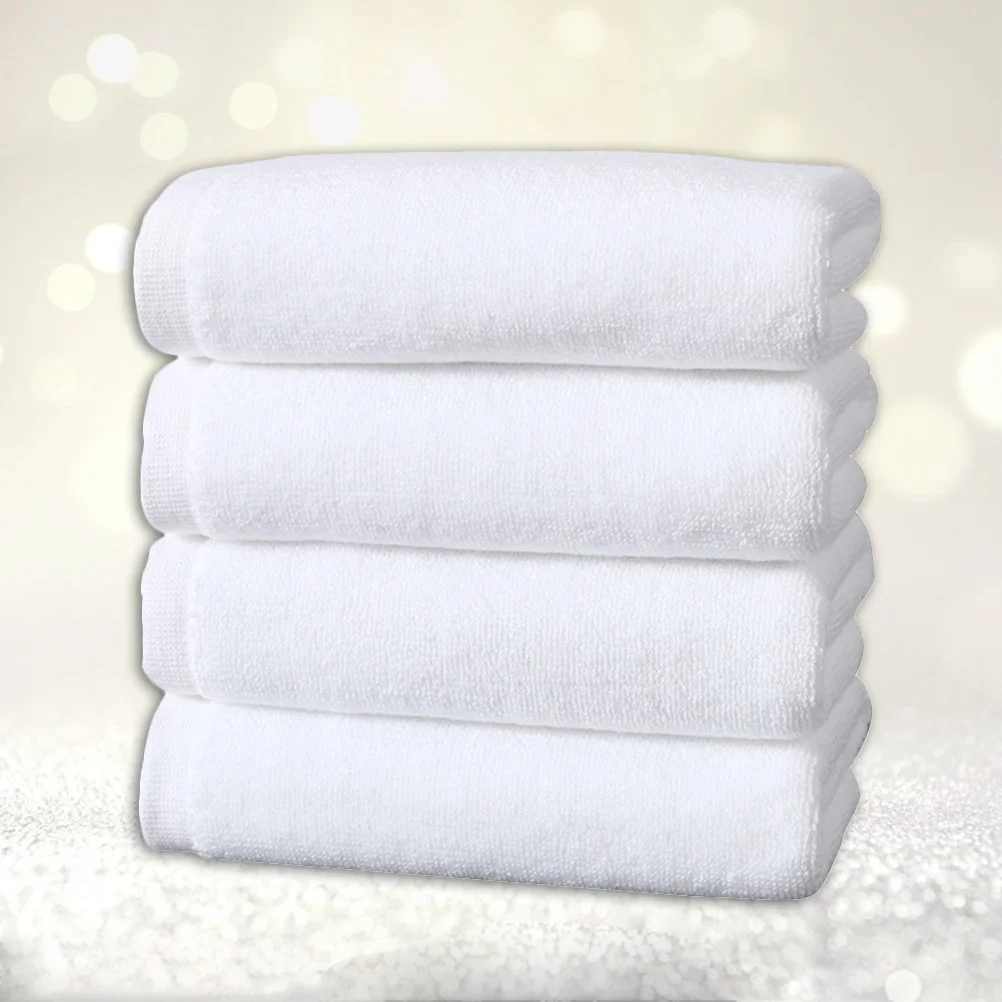 

4pcs 35X75Cm Premium Cotton Thickened Facial White For Hotel Beauty Salon Bath Gym Home Soft Absorbent Cotton Bath Towels Face
