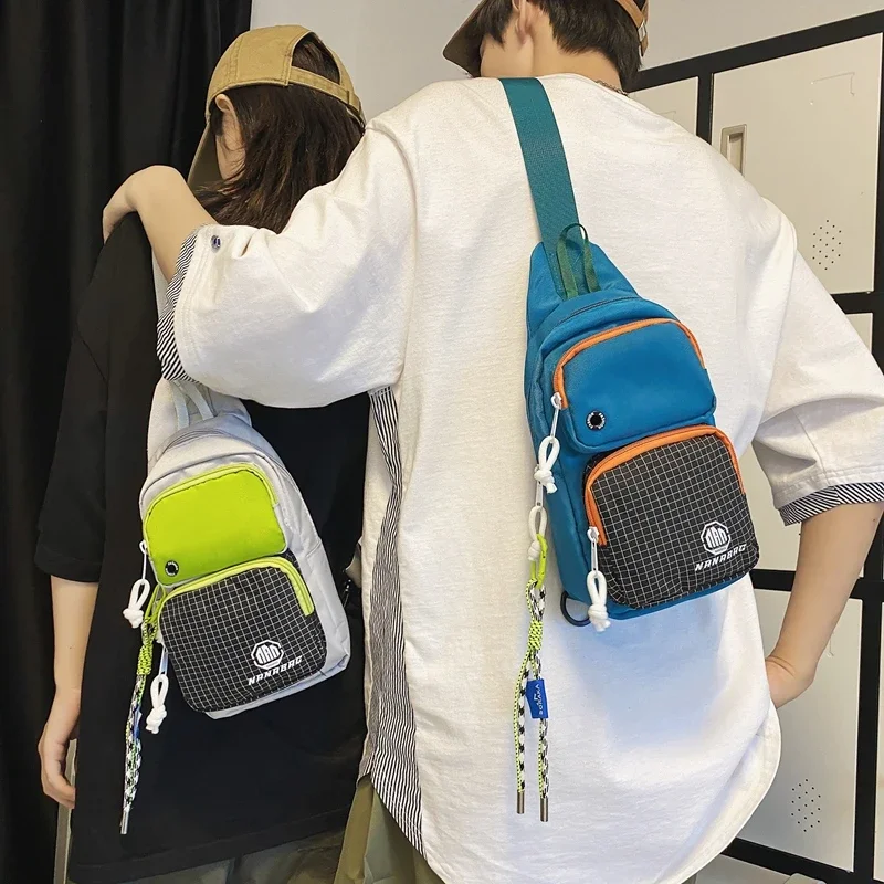 Unisex 2024 Spring New Hot Selling Canvas Crossbody Bag Zipper Solid Inner Partition Fashionable Soft Casual Chest Bag