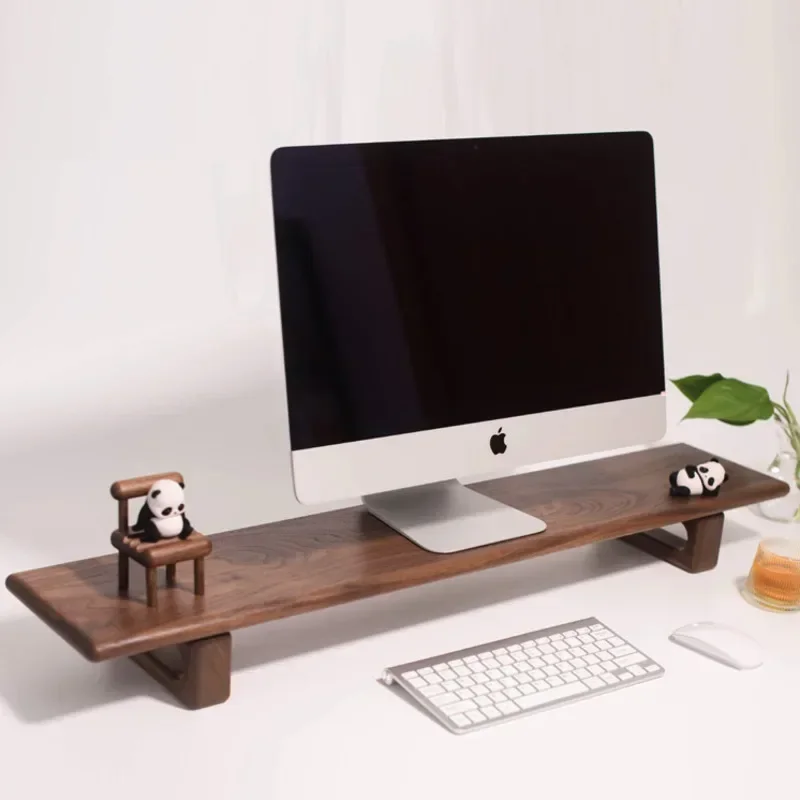 Black Walnut Computer Heighten Rack Desktop Display Bracket Office Desktop Storage Bracket TV Pad High Base