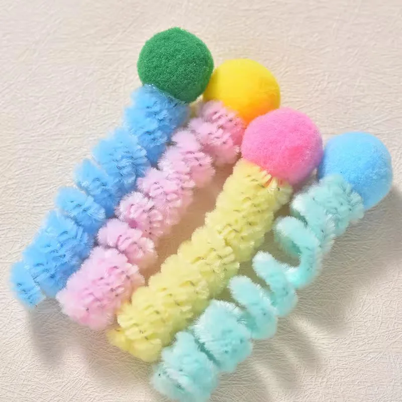 Cat Spring Toys Interactive Pet Toys for Cats Colorful Random Color Cat Teaser Toy Bite-resistant Kitten Toys