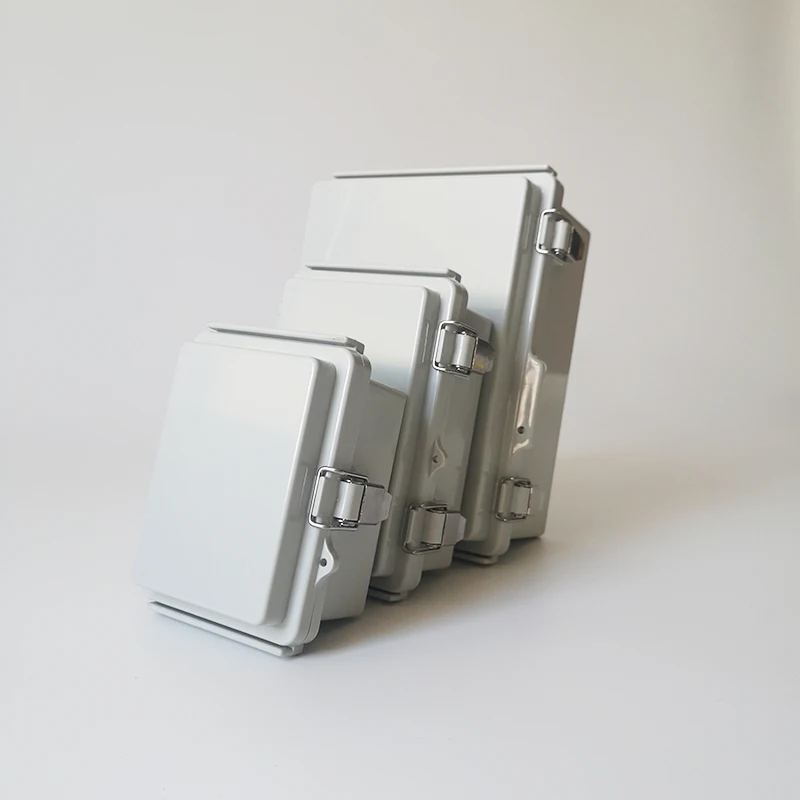 Waterproof Transparent Enclosure Box Stainless Steel Latch Plastic Junction box Metal Buckle Clear Cover ABS Distribution Box