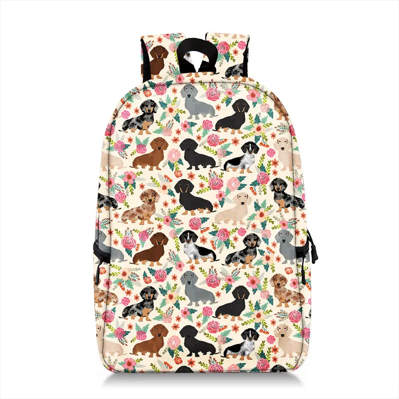 Cute Boston Terrier Bulldog Dachshund German Shepherd Dog Backpack Women Rucksack Children School Bags Teenager Laptop Backpack