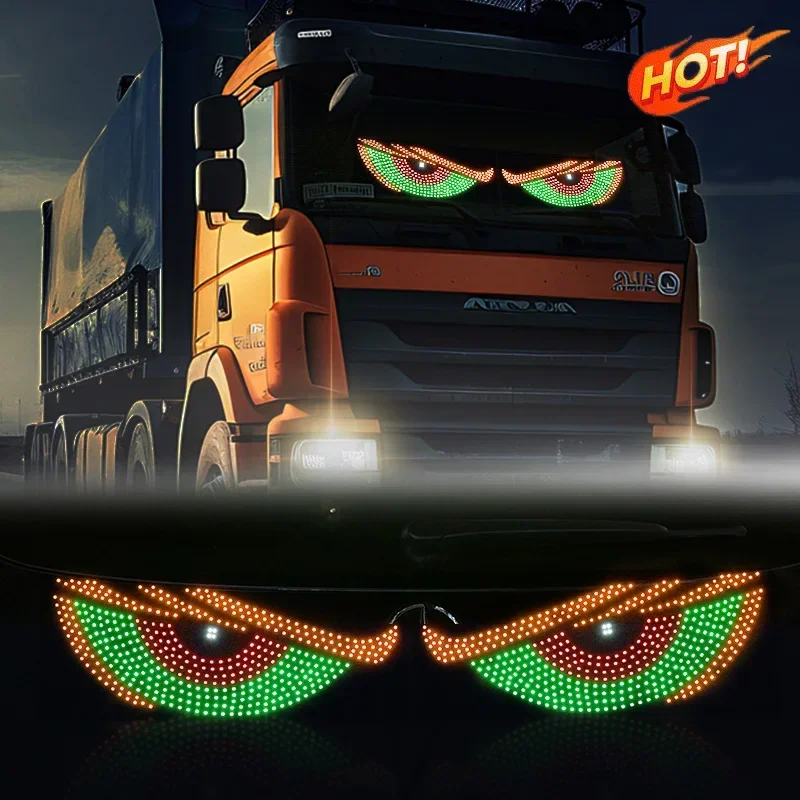 Devil Eyes LED Display for Cars, USB-Powered Windshield Light Three Colors，Improve the Appearance of the Vehicle