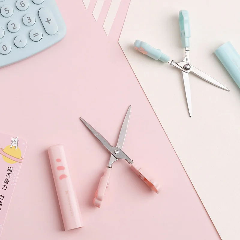 Portable Small Scissors Mini Pen Scissors Cat Claw Hand Account Office Multifunctional Scissors