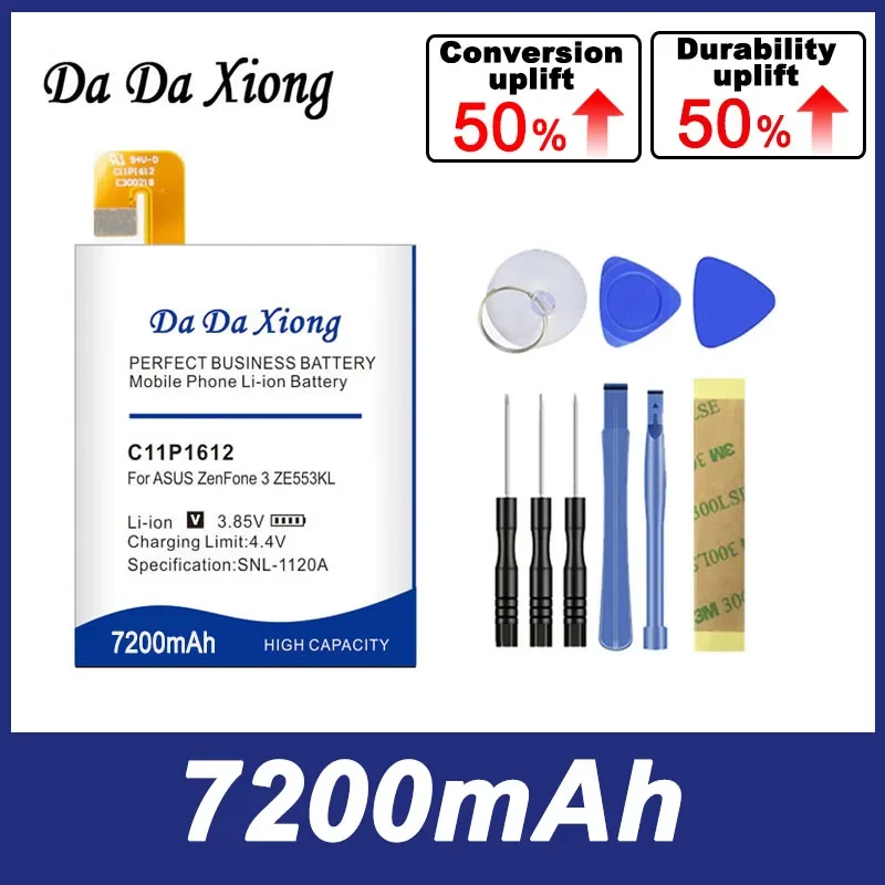 

DaDaXiong 0 Cycle 7200mAh C11P1612 Battery For ASUS Zenfone 4 Max Pro Plus ZC554KL X00ID 3 Zoom Z01HDA ZE553KL