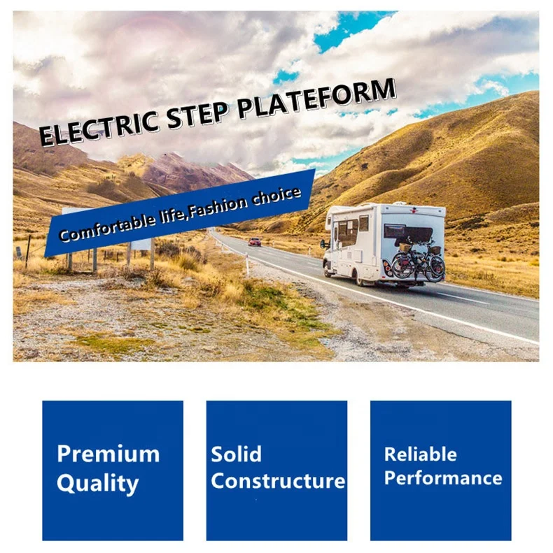 TopwellRV 2024 Bumper Type RV Accessories Electric 2-Stage Outdoor Camper Stairs Step Board for Campers