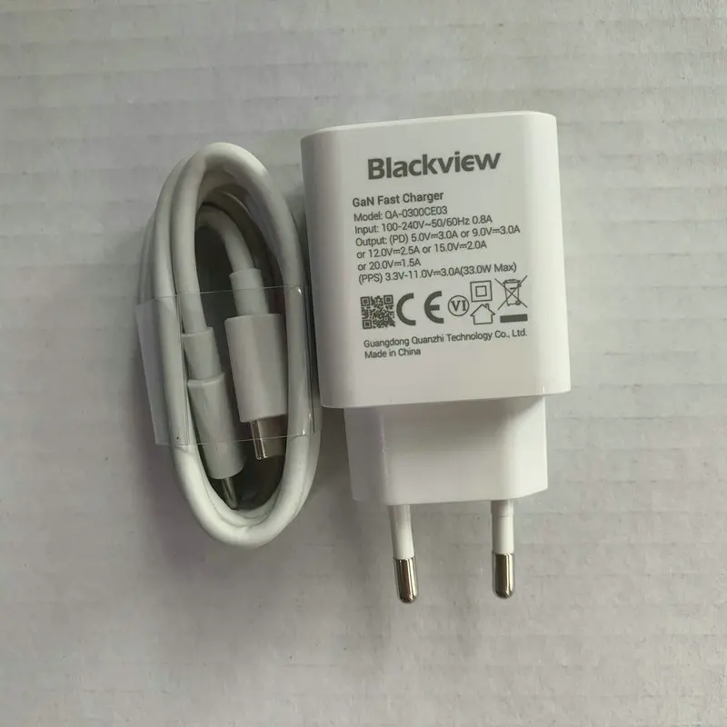 Szybka ładowarka do tabletu Blackview Active 6 Oscal TAB 15 Spider 8 Tab 18 Oryginalna wtyczka EU Podróżny zasilacz 33W Kabel typu C — zdjęcie 3