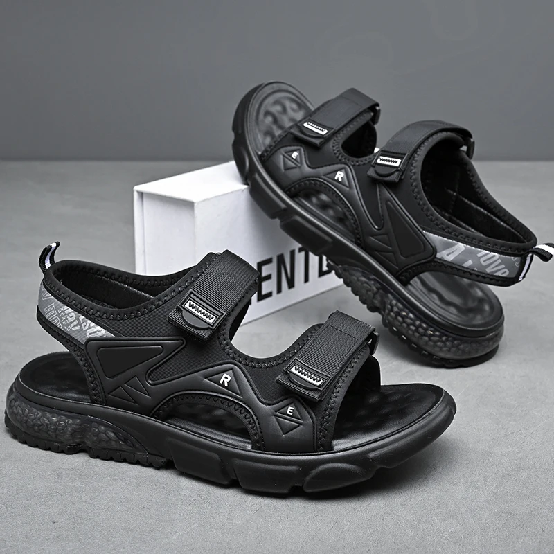 

Летние модные мужские сандалии с противоскользящей высококачественной подошвой, мужская походная обувь для отдыха, дышащая походная обувь в британском стиле