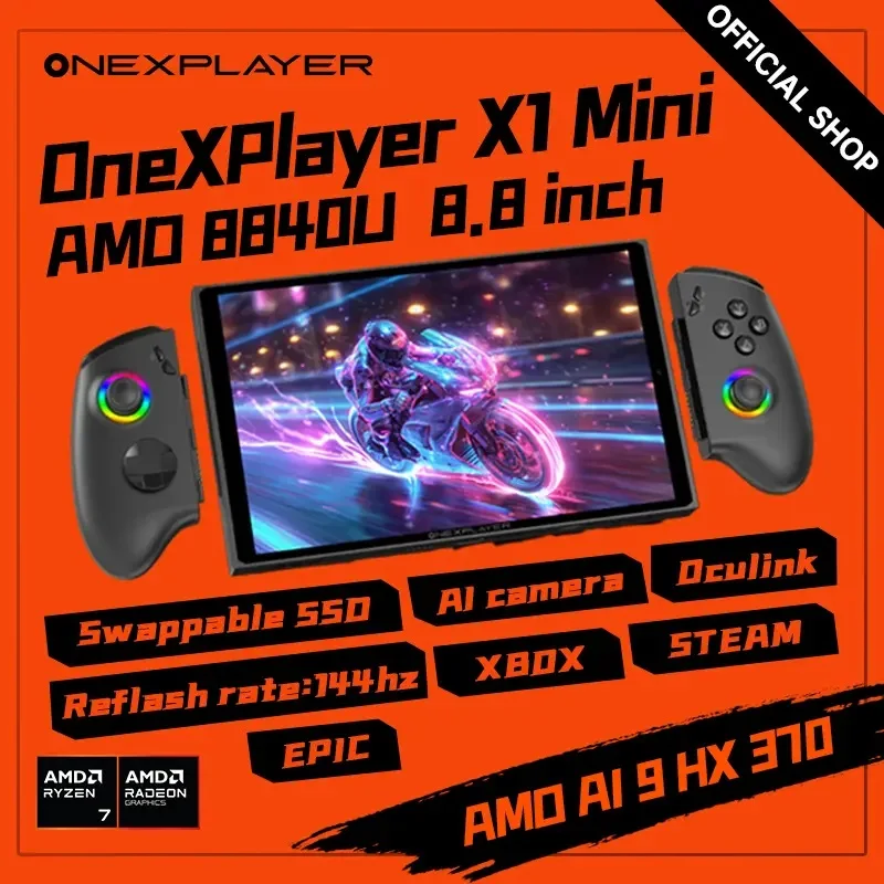 أحدث كمبيوتر محمول ONEXPlayer X1 mini 8.8 بوصة AMD 8840u AMD AI9 HX، لعب الألعاب ومشاهدة مقاطع الفيديو، وحدة تحكم ألعاب محمولة #3