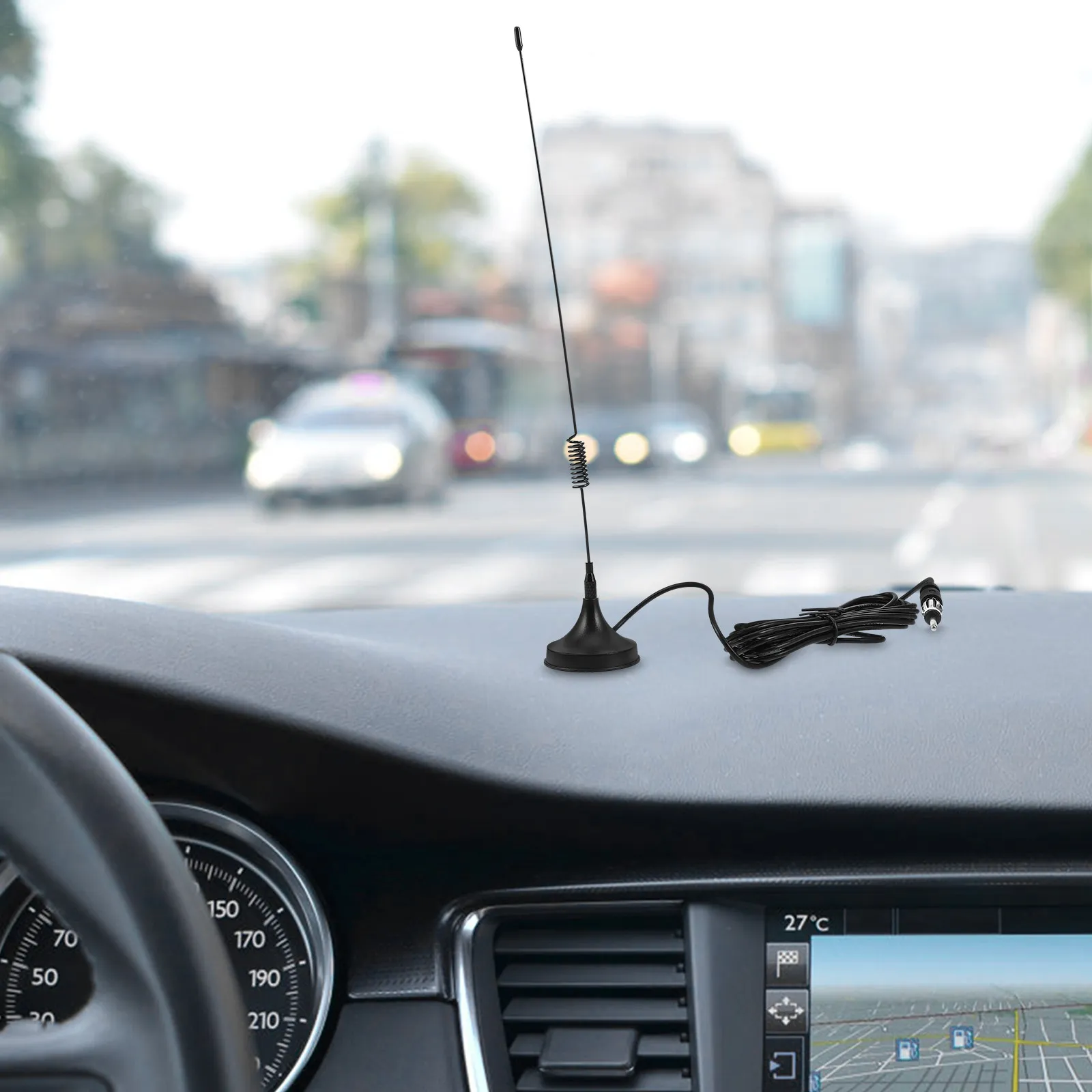 Car Cd Player Magnetic Base Antenna Long Range Fm Radio Receiver Easy Install Weatherproof High Gain for Home Stereo General