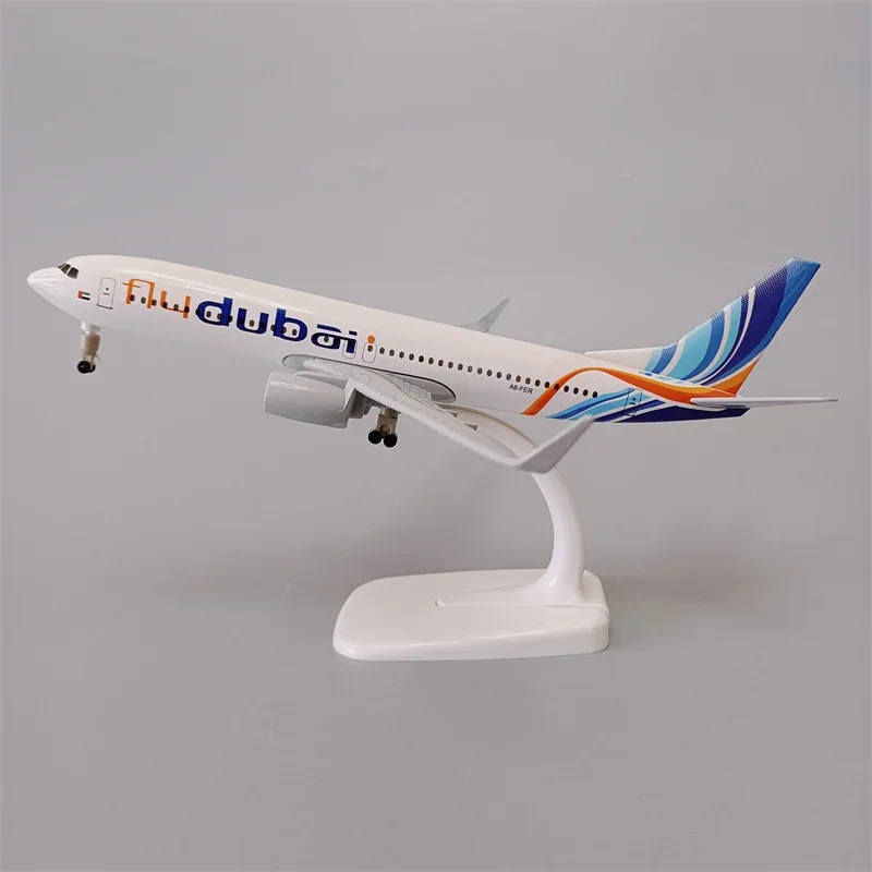 20cm Alloy Metal Air FLY DUBAI Airlines Boeing B737 Airplane Model Diecast Air Plane Model Aircraft w Wheels Landing Gears