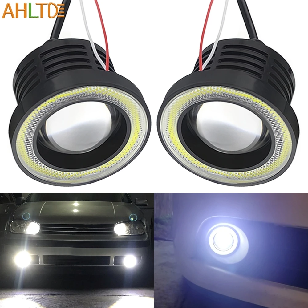 

2 шт. автомобильный мотоцикл COB Led 89/76/64 мм ангельские глазки фары противотуманные фары ультра яркие водонепроницаемые автомобильные фары DRL указатель поворота