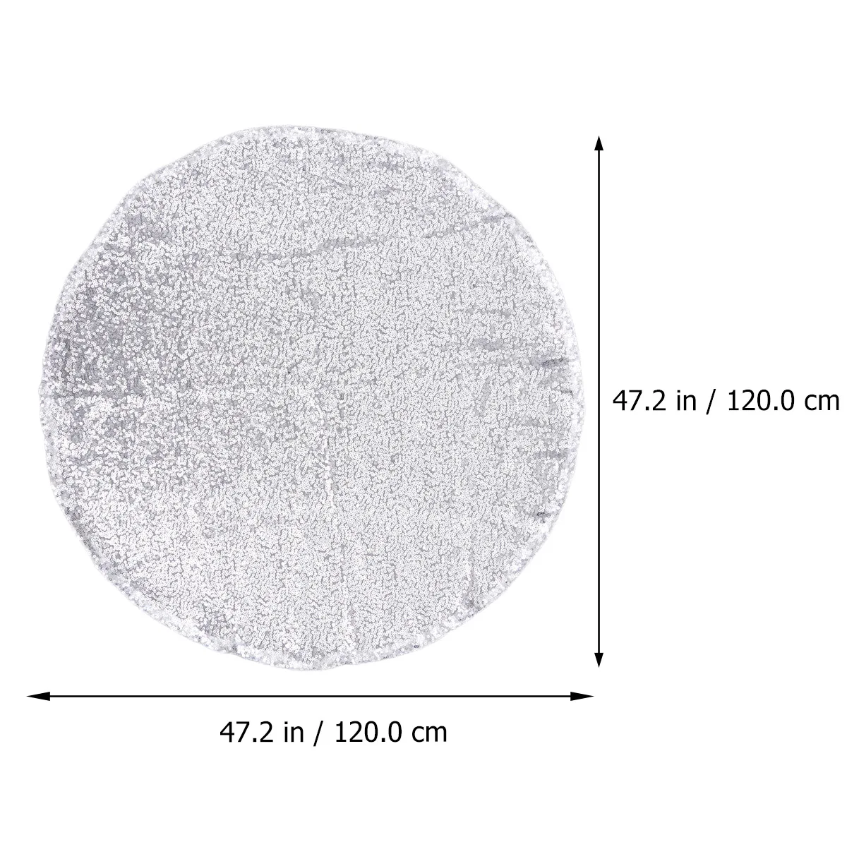 

Table Cover Silver Sequin Tablecloth Round Shiny Table Runner Wedding Decoration for Hotel Restaurant Size 2