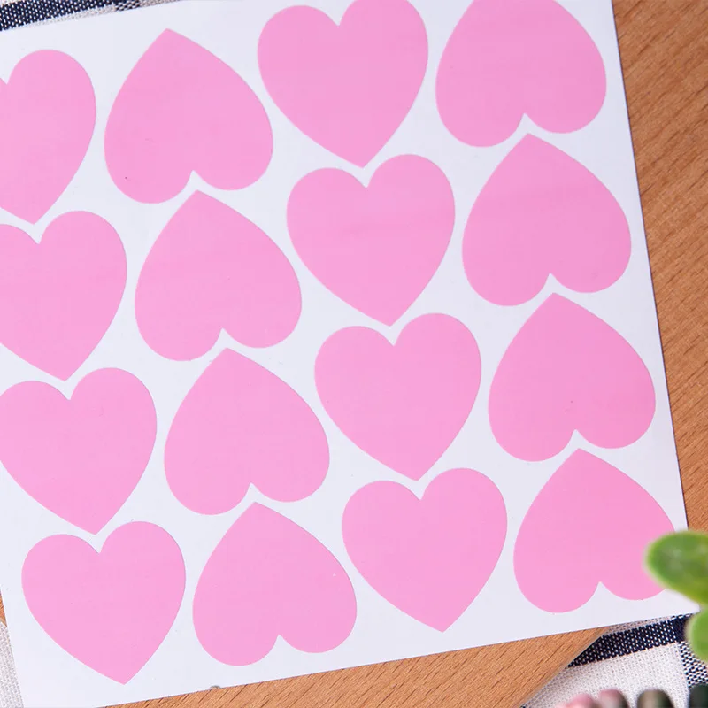 10 Sheets Paper Stickers for Party Wedding Gift Wrap Bag Box Packaging Color Love Heart Sealing Label Phone Case Book Decor