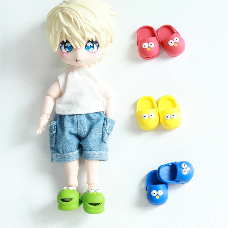 1 paio 1:12 OB11 carino sorriso aperto slippe scarpa bambola scarpe classiche vestito per Ob11 1/12 Bjd bambola staccabile Gsc DOD accessori bambola