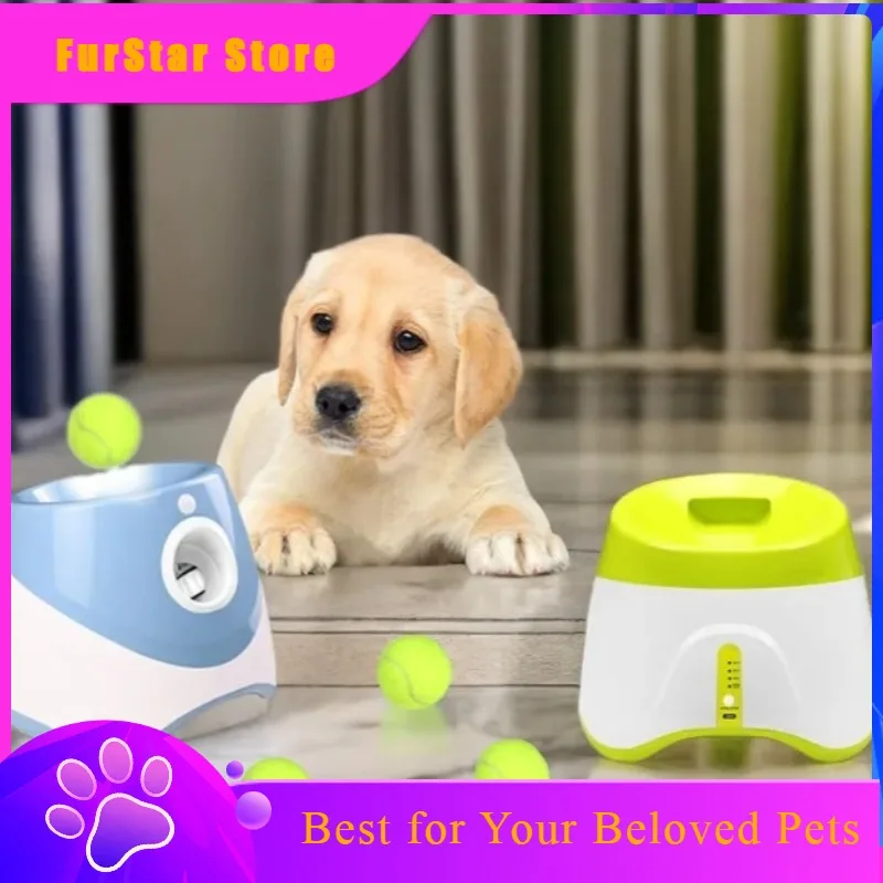 FurStar‌Automatic Dog Ball Launcher - Smart Fetch Machine With Long Battery, Electric Thrower For Puppy Training & Exercise