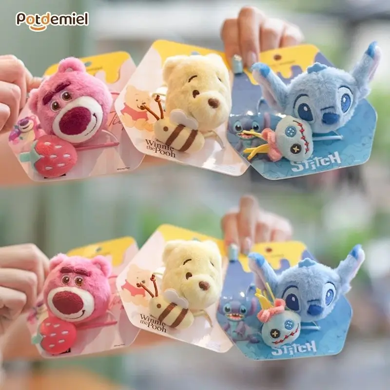 

Disney Stitch Plush Hair Rope Pooh Bear Lotso Kawaii Cartoon Anime Rubber Band Elastic Headwear Girl Women Hair Accessories Gift