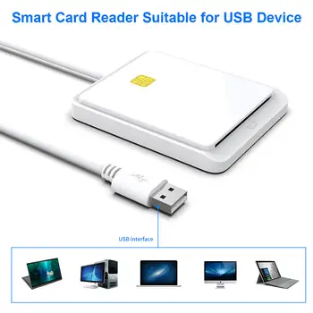قارئ بطاقات ذكية USB 2.0 لبطاقات DNIE وCAC وIC وبطاقات الهوية المصرفية وبطاقات SIM، متوافق مع أنظمة التشغيل Windows 7 و8 و10 وVista 12 best sales قارئ الهوية - №4