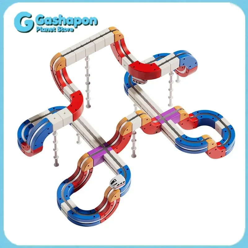 ชุดรางรถแข่งบล็อกแม่เหล็ก ตัวต่อขนาดใหญ่ ของเล่นสร้างสรรค์ STEM เสริมพัฒนาการ ของขวัญวันเกิด