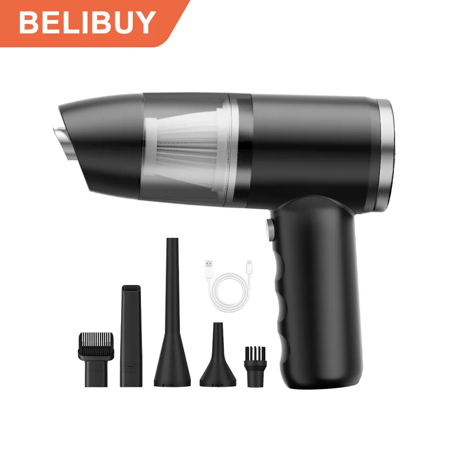 BELIBUY Autostofzuiger Draagbare stofzuiger huishoudapparaat High Power Mini draadloze reiniger Tapijtstofzuiger