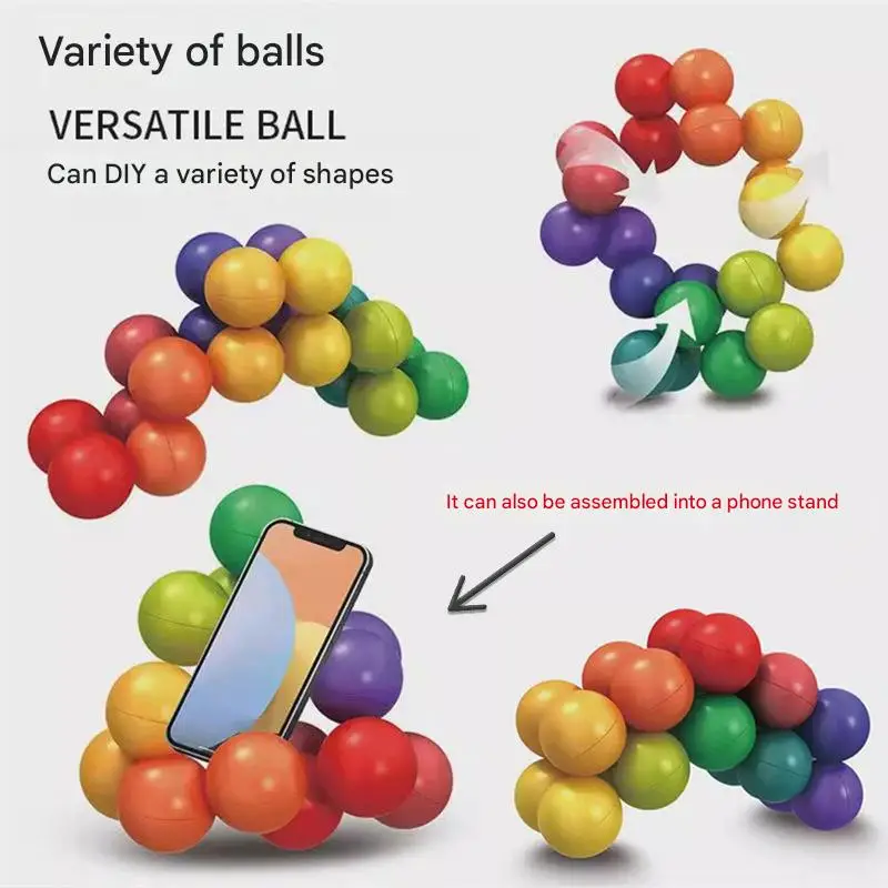 Jouets sensoriels Fidget – Balles éducatives rotatives 3D pour le stress et l'anxiété, activités d'apprentissage créatives