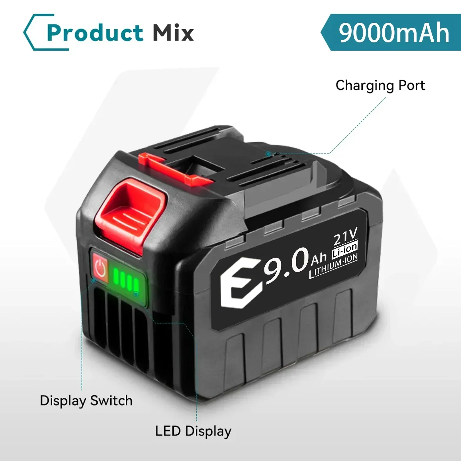 18V 21V MAX Rechargeable Battery 928VF 9000mah Li-ion Battery BL1430B BL1830B BL1850B for Makita 21V Tool Replacement Battery