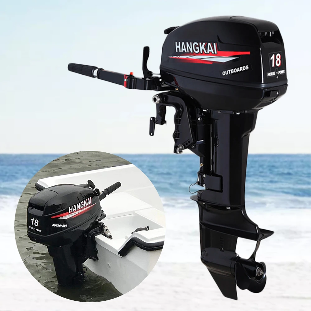 18hp 2 Stroke Outboard Motor 246cc Heavy Duty Hangkai Outboard Motor Cdi Ignition Water Cooling System  Fishing Boat Engine