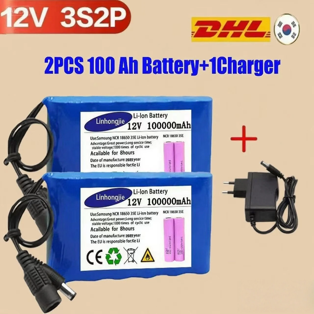 

Original 12V 10000mah portable rechargeable battery, suitable for closed-circuit television, monitoring, spray, lights, dolls
