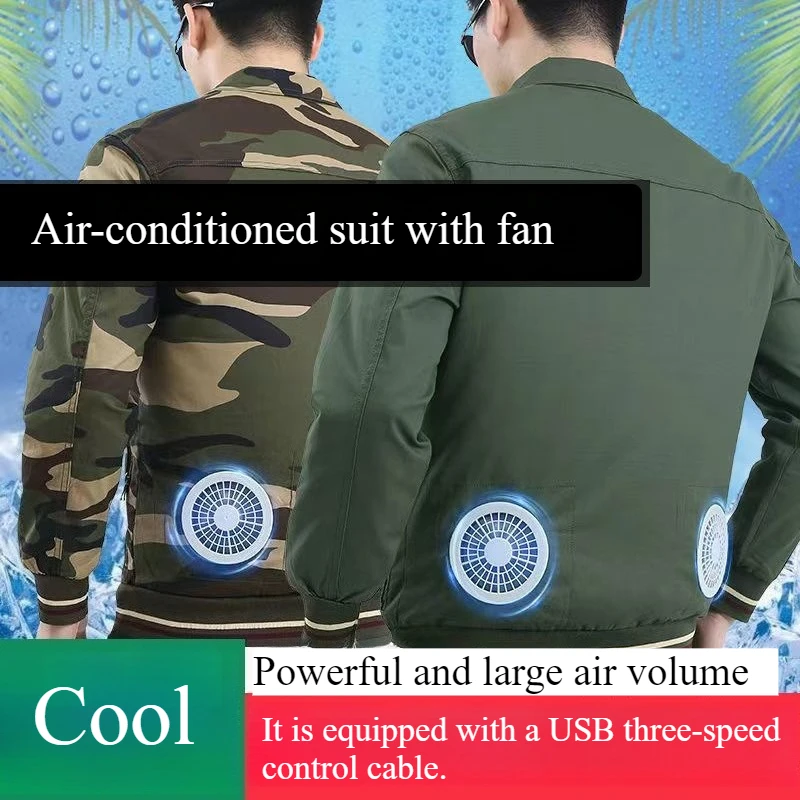 

Outdoor women's summer cooling air-conditioned clothing, heatstroke prevention workers, men's workwear with fans.