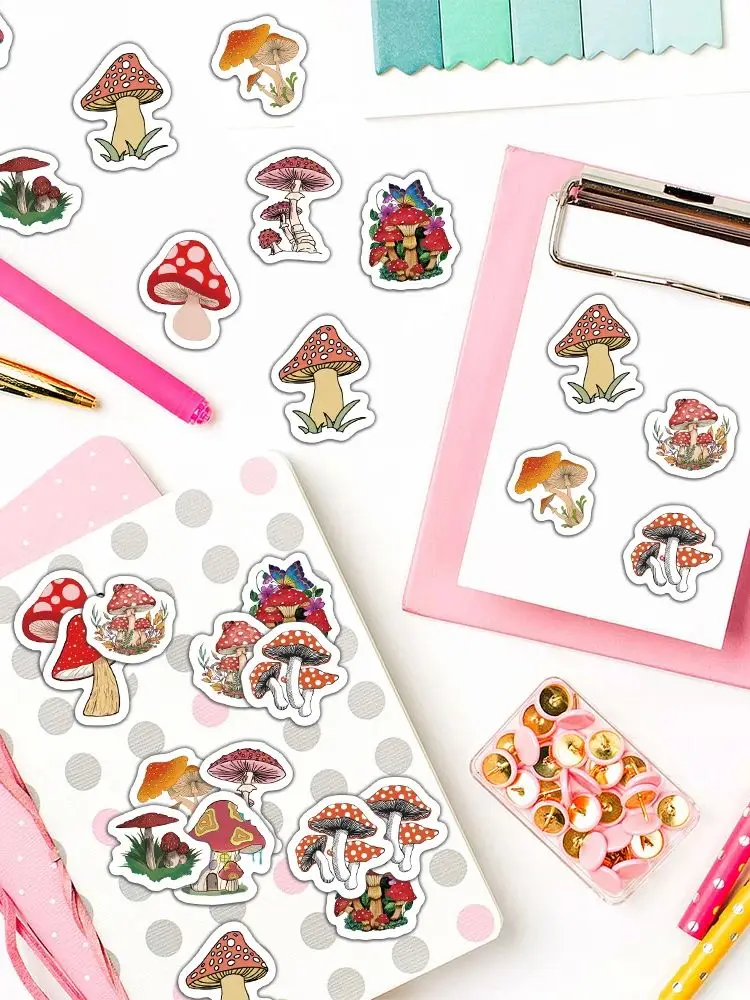 500 STKS Kleurrijke Dromerige Paddestoel Roll Sticker Patroon Boekhouding Materiaal Lijm Afdichting Sticker Decoratieve Sticker - afbeelding 2
