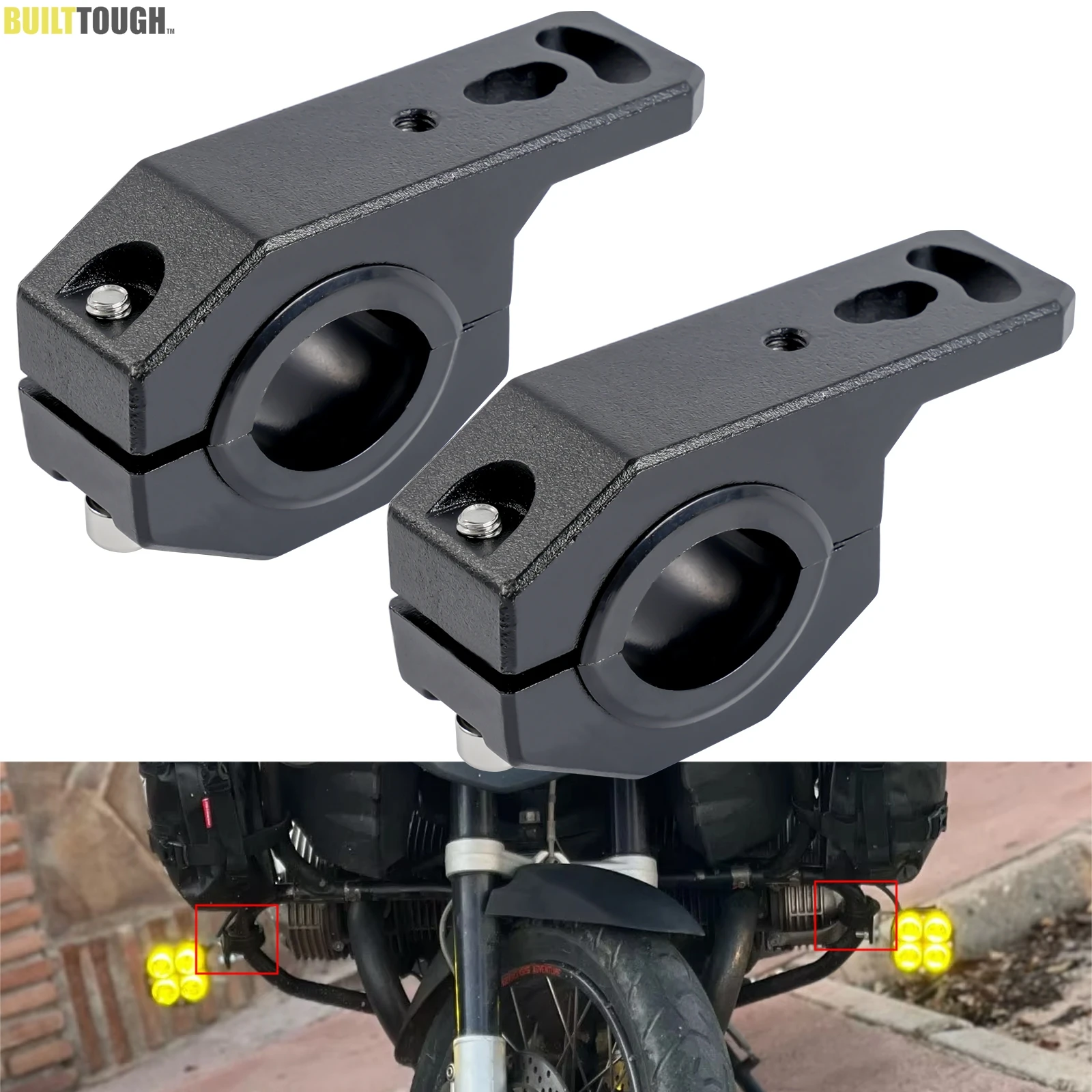 2pcs Motorcycle Led Headlight Clamps Brackets Tube Clamp Mount Kit For Moto Motorbike Spotlights Fog Light Mount Clamp Holder