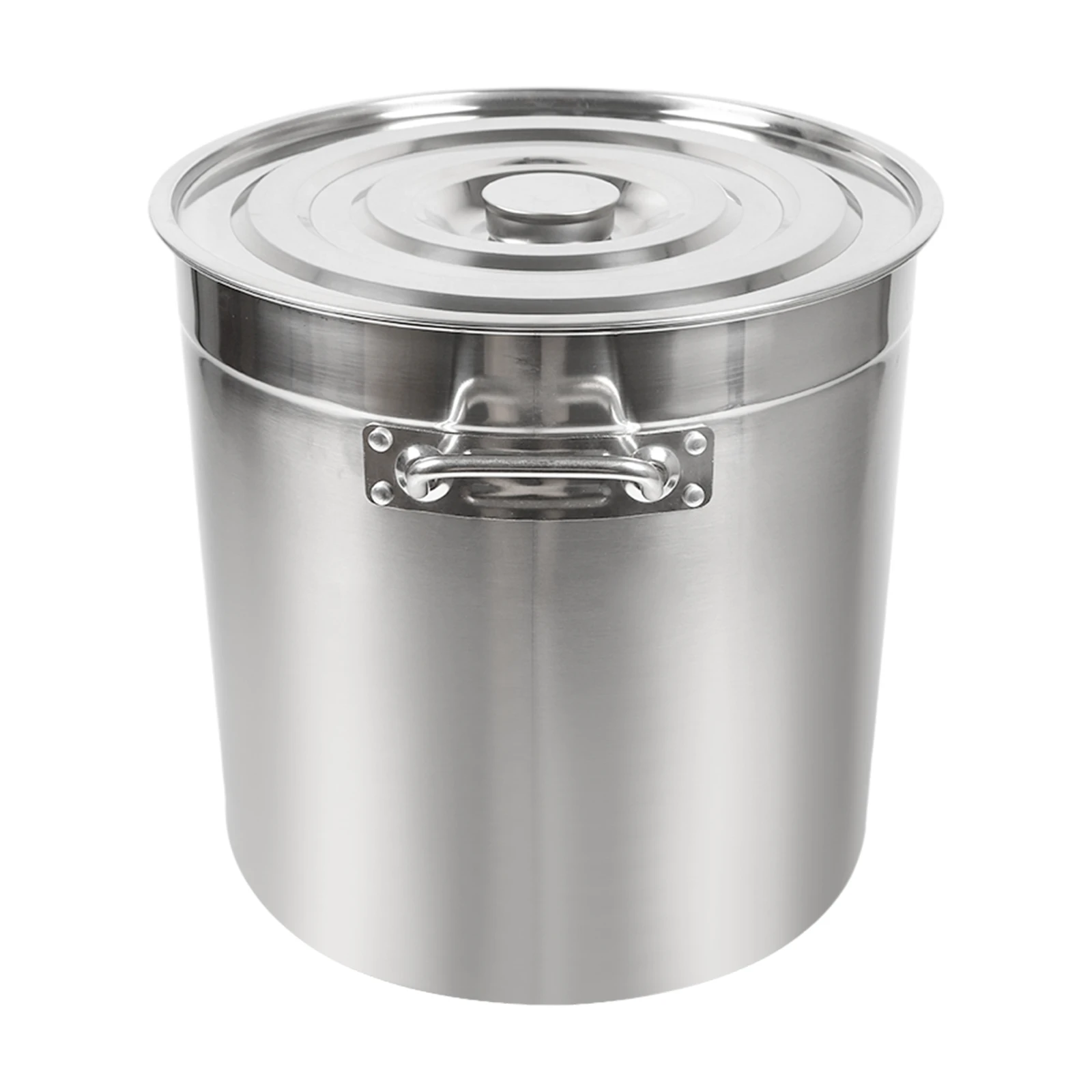 Olla de cocina de 50L, olla de 40cm, olla grande de acero inoxidable con tapa y asas retráctiles, ollas de cocina, olla de gran capacidad