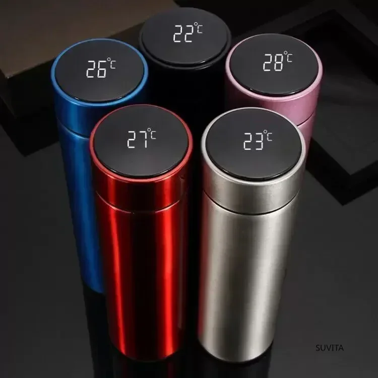 500 ml Edelstahl-Thermosflasche mit digitaler Temperaturanzeige, LED, intelligenter Temperaturmessbecher, Isolierflasche