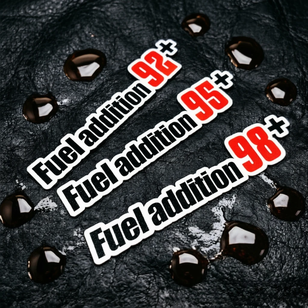 Fuel Addition 92 95 98 Fuel Tank Waterproof Stickers Gas Label Warning Decals For Car Fuel Cap Motorcycle Side Panel Decor