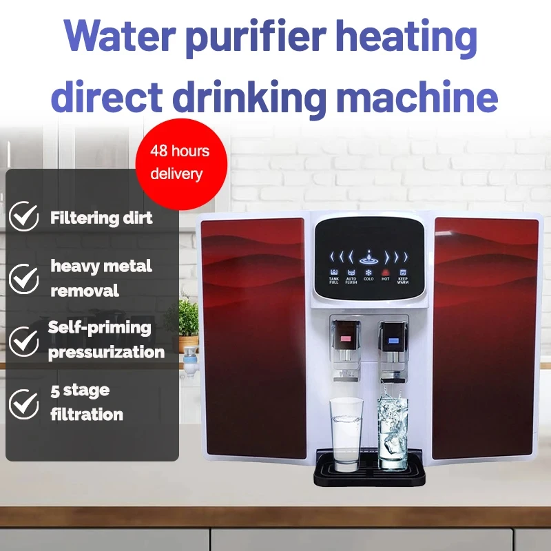 Water Efficient Reverse Osmosis  Purifier 100 Gallon 5-stage RO Filter Hot And Cold Water Purifier Water Dispenser
