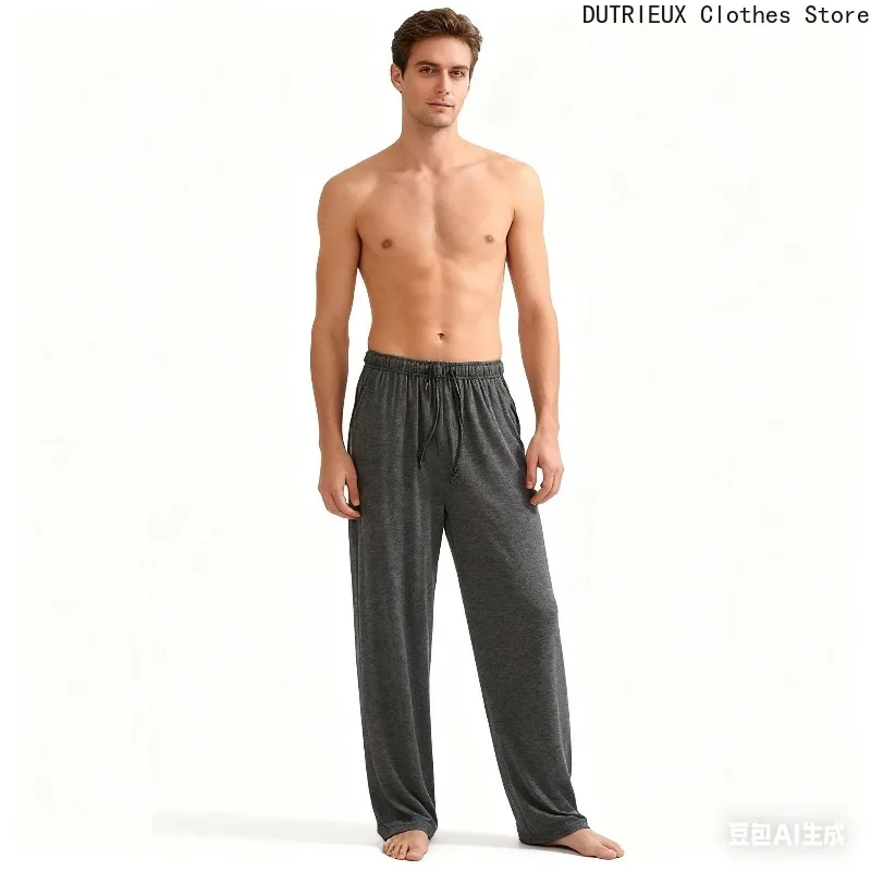 Celana Kasual Pria Warna Solid Sederhana, Celana Longgar Nyaman Bahan Modal, Celana Olahraga Kebugaran Lari untuk Dipakai di Rumah