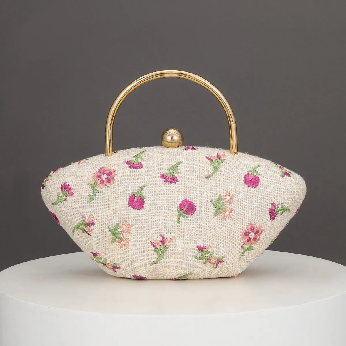 

Новая модная сумка-тоут из льна с вышивкой цветами и блестками для банкетов, коллекция 2026 года