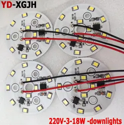 Smart IC Driver LED PCB Lamp Panel AC220V SMD 2835 Chip Light Source Tinned Cable for LED Bulb Downlight 3W-18W Various Power